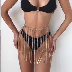 Gold chain skirt